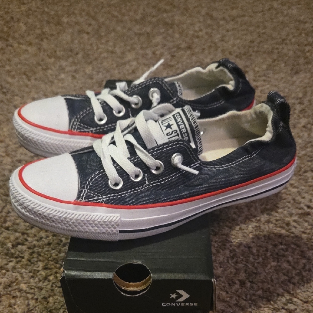Converse Women's  Navy and White Sneakers